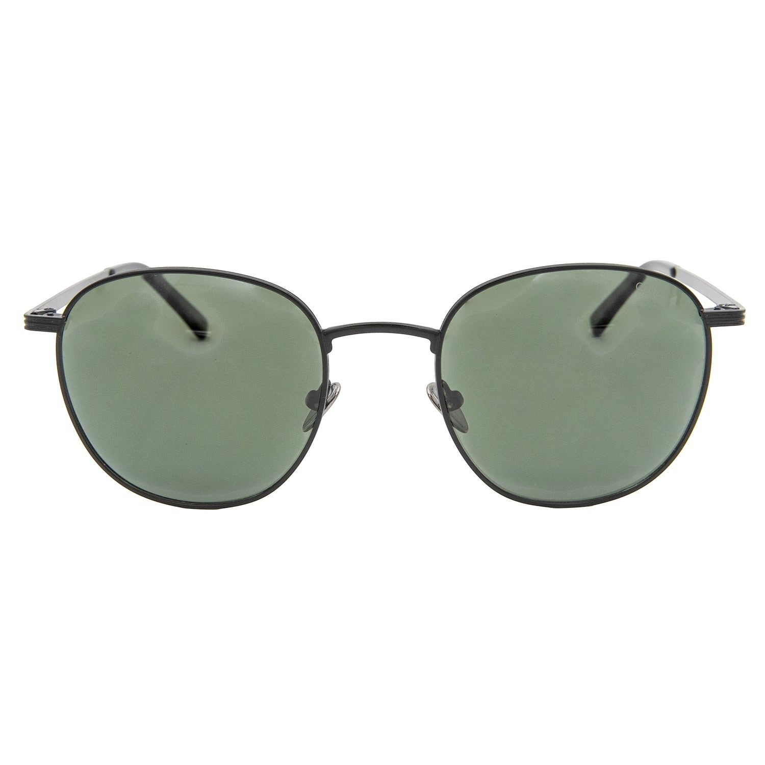 Gentz Eyewear The Laurent zwarte metalen ronde zonnebril met groene glazen