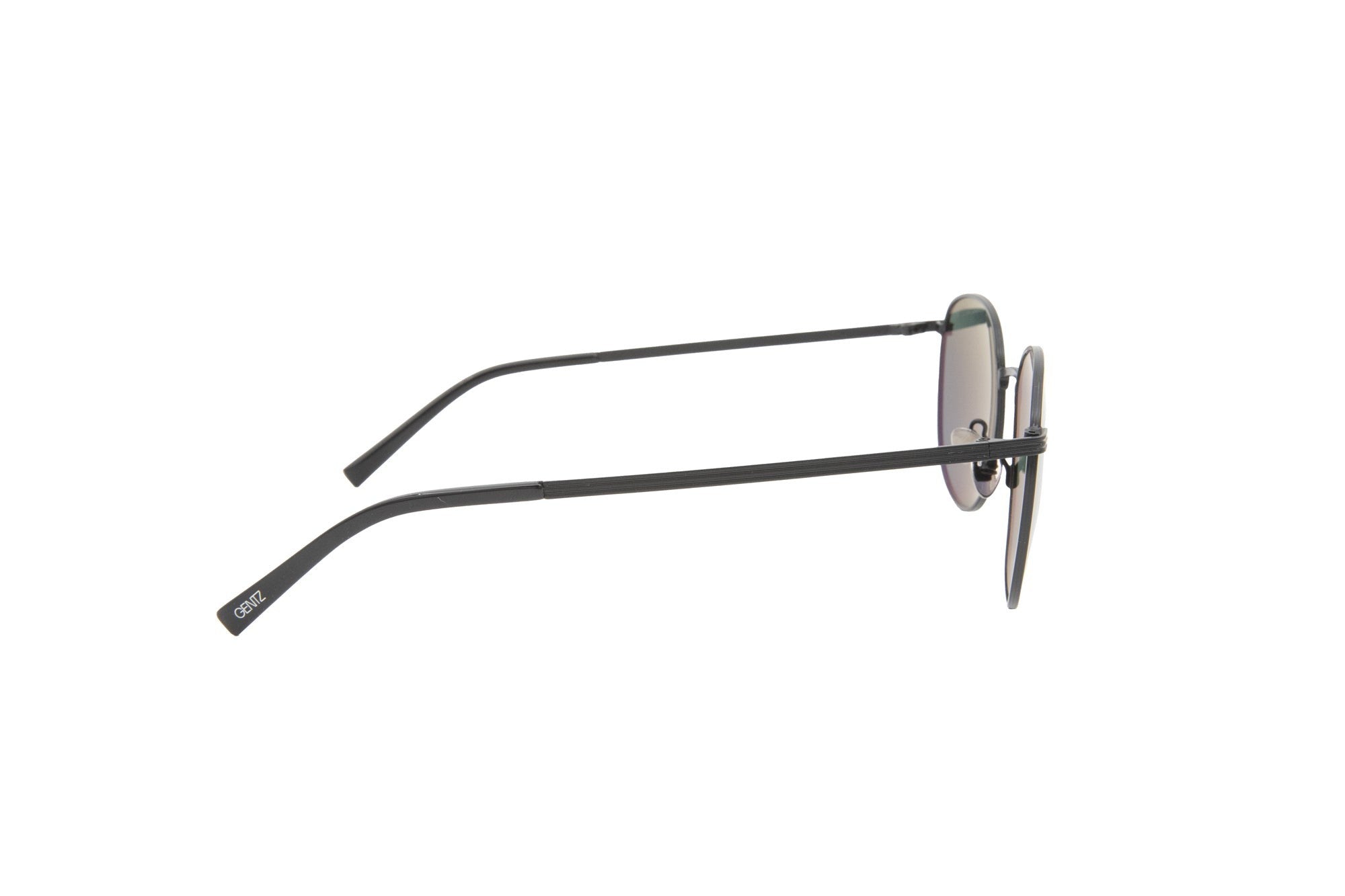 Gentz Eyewear The Laurent herenbril met ronde, metaal-look glazen en slanke pootjes.